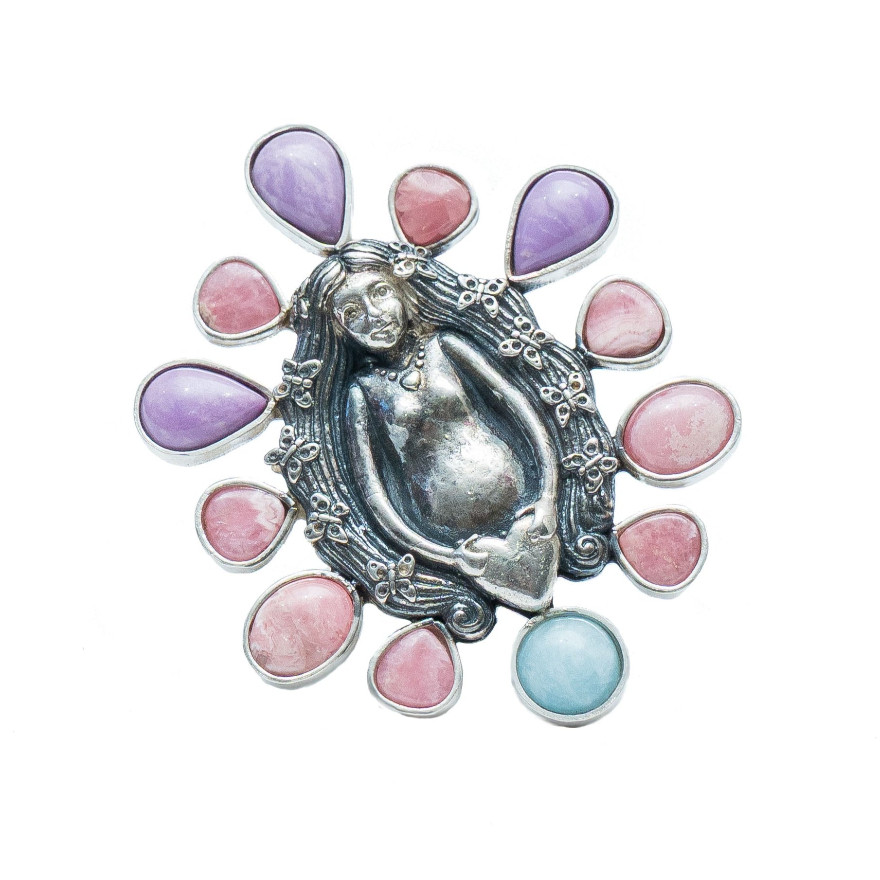 Anillo Nueva Vida, joya de plata .925, con rodocosita y fosforita – Gabriela Sánchez (vista 2)