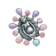 Anillo Nueva Vida, joya de plata .925, con rodocosita y fosforita – Gabriela Sánchez (vista 2)