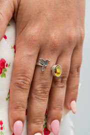 Anillo Pequeño Vuelo, joya de plata .925, con ámbar – Gabriela Sánchez (vista 5)
