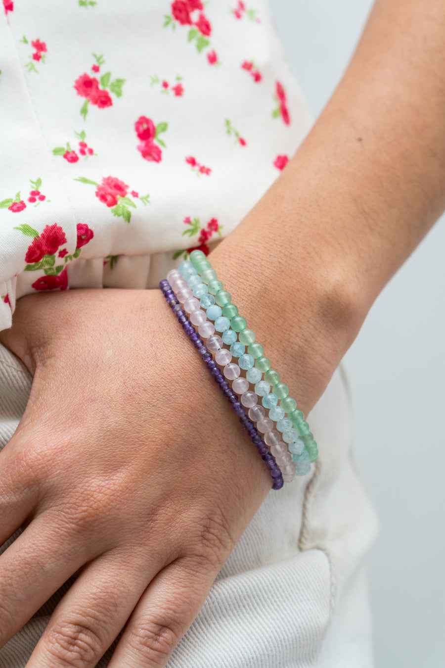 Pulsera Cielo Elegante, joya de plata .925, con amatista y cuarzo – Gabriela Sánchez