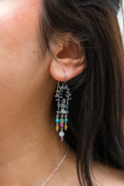 Aretes Amor que Crece, joya de plata .925, con turquesa y venturina – Gabriela Sánchez (vista 2)