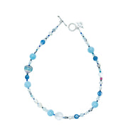 Collar Amor Infinito Azul, joya de plata .925, con aquamarina y fluorita – Gabriela Sánchez (vista 2)
