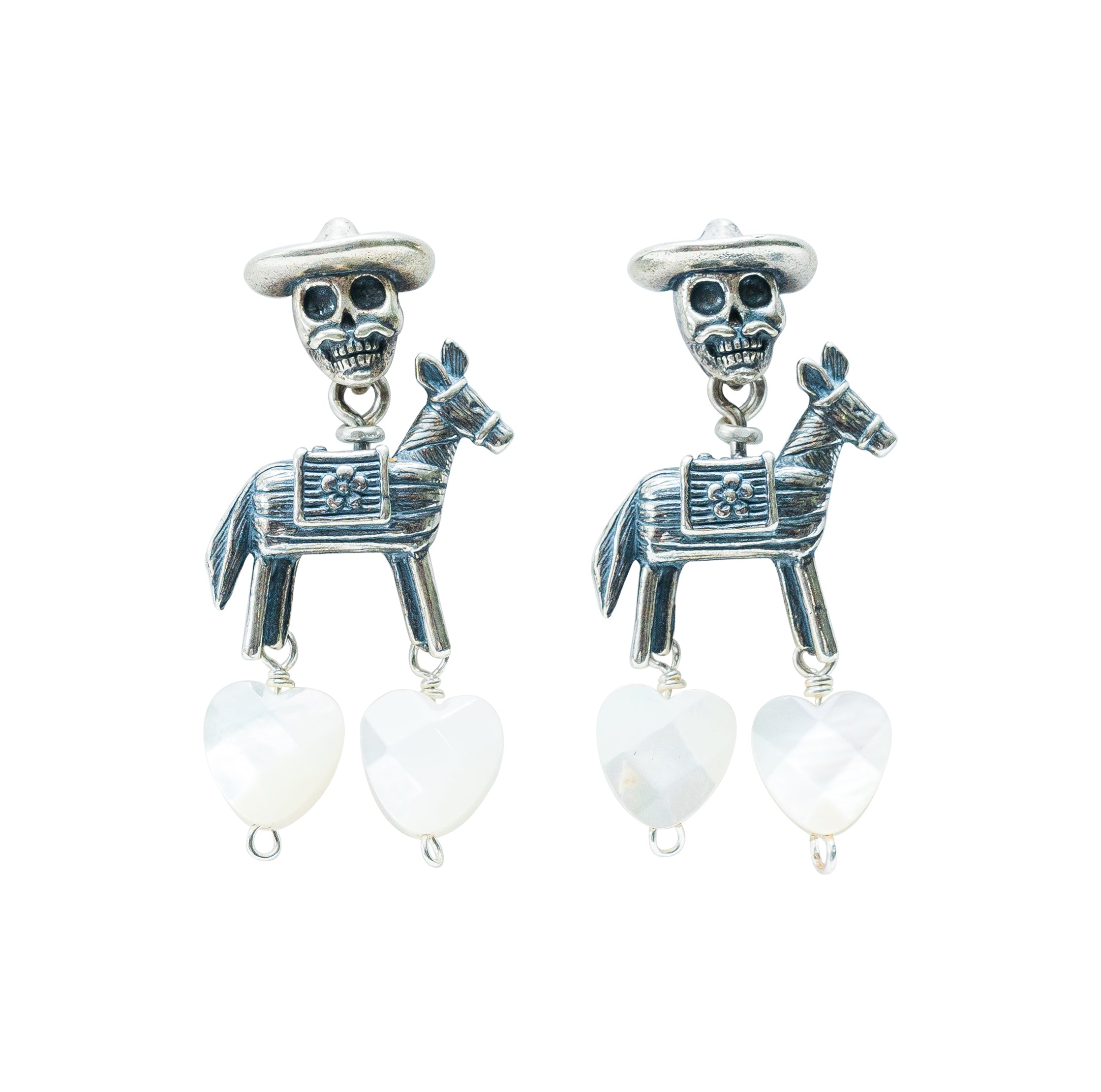 Aretes Aparición, joya de plata .925, con concha – Gabriela Sánchez