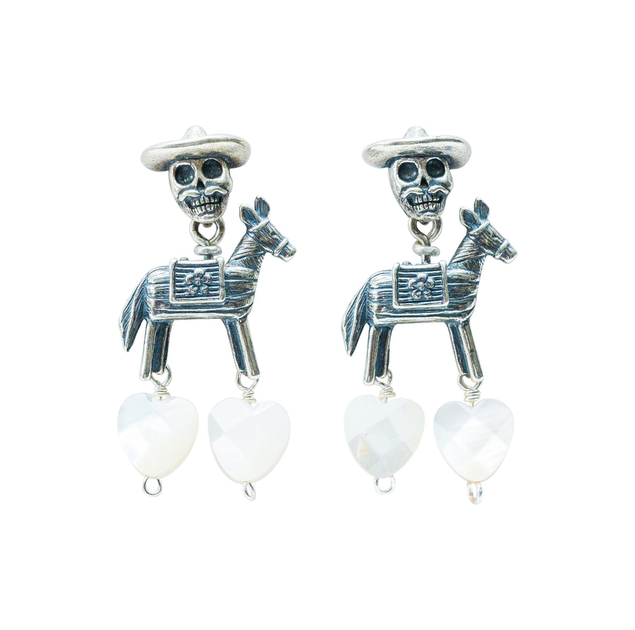 Aretes Aparición, joya de plata .925, con concha – Gabriela Sánchez