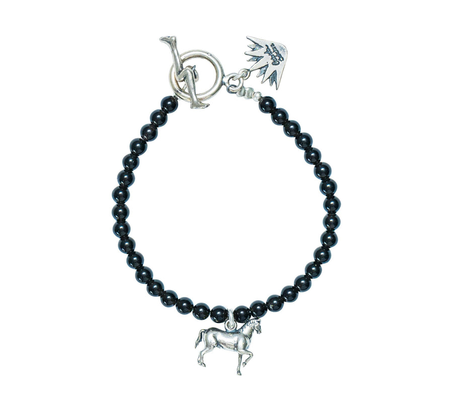 Pulsera Caballo Negro, joya de plata .925, con ónix – Gabriela Sánchez