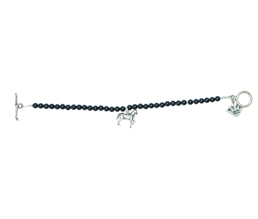 Pulsera Caballo Negro, joya de plata .925, con ónix – Gabriela Sánchez (vista 2)