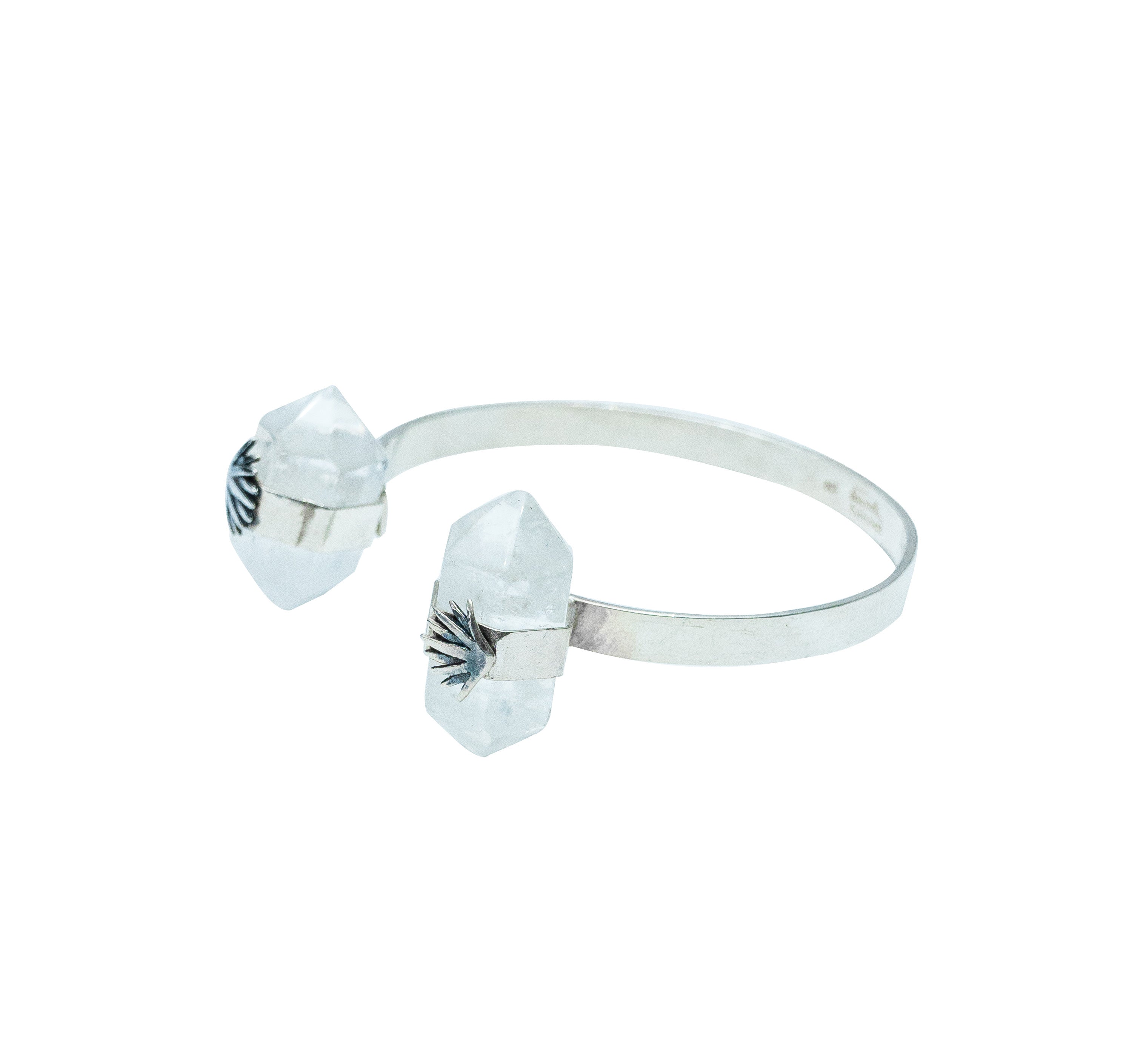Brazalete Agave Barroco, joya de plata .925, con cuarzo – Gabriela Sánchez (vista 2)