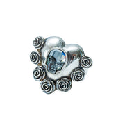 Anillo Calavera y Corazones, joya de plata .925, con cristal Swarovski – Gabriela Sánchez