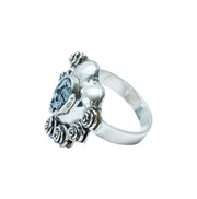 Anillo Calavera y Corazones, joya de plata .925, con cristal Swarovski – Gabriela Sánchez (vista 3)