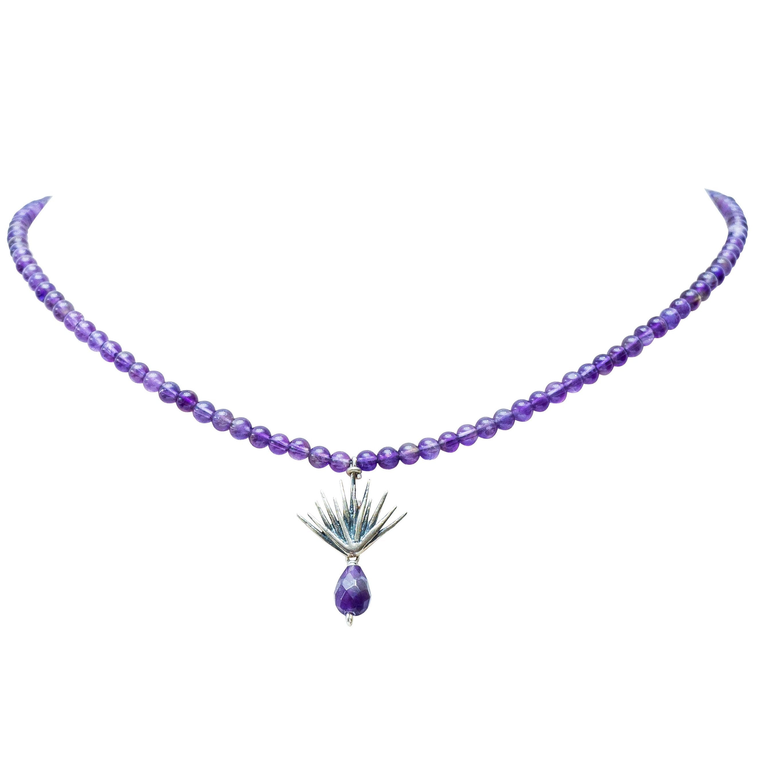 Gargantilla Agave Lavanda, joya de plata .925, con amatista – Gabriela Sánchez