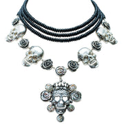 Collar Humo de Comal, joya de plata .925, con concha y ónix – Gabriela Sánchez