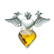 Anillo Corazón con Alas Ámbar, joya de plata .925 – Gabriela Sánchez