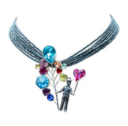 Collar Sueño Multicolor, joya de plata .925, con hematita y cristal Swarovski – Gabriela Sánchez
