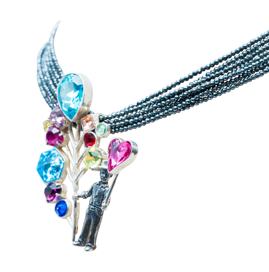 Collar Sueño Multicolor, joya de plata .925, con hematita y cristal Swarovski – Gabriela Sánchez (vista 3)