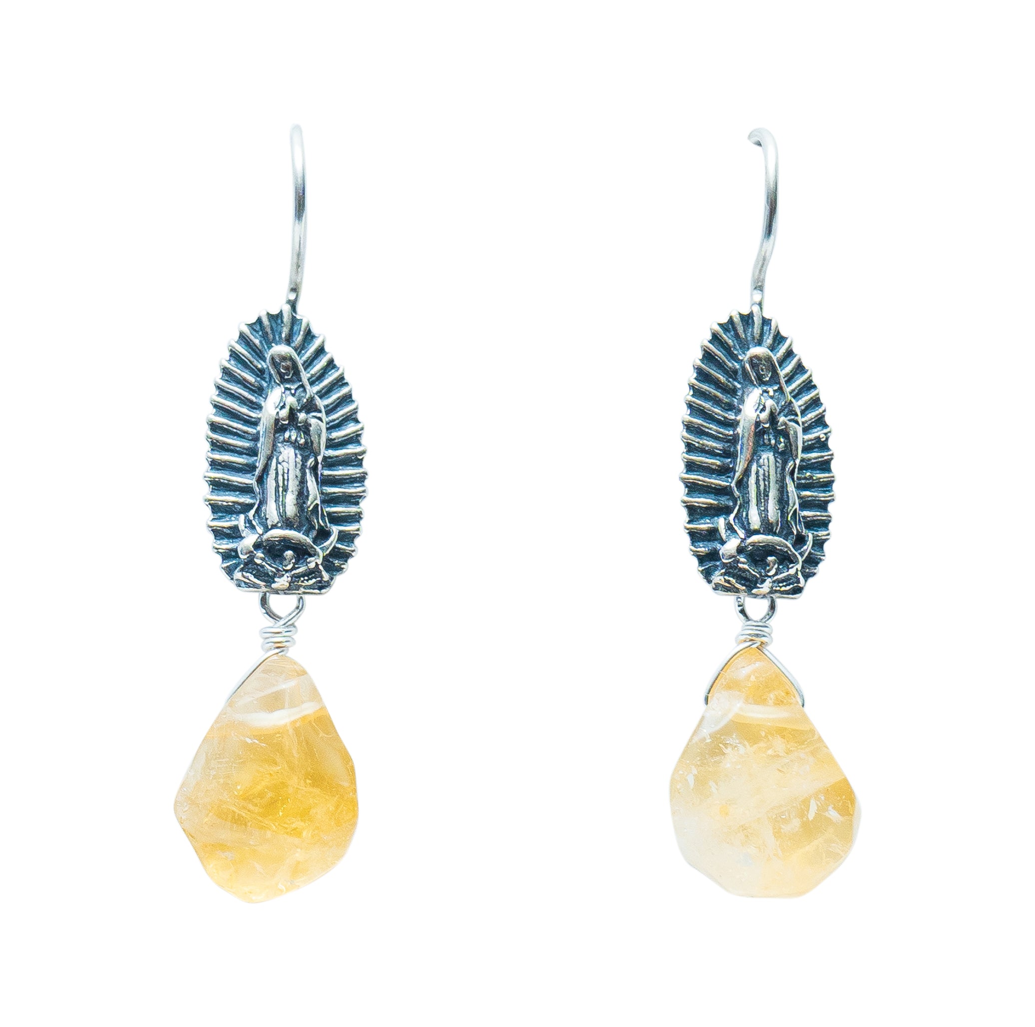Aretes Devoción Decembrina, joya de plata .925, con citrina – Gabriela Sánchez (vista 2)