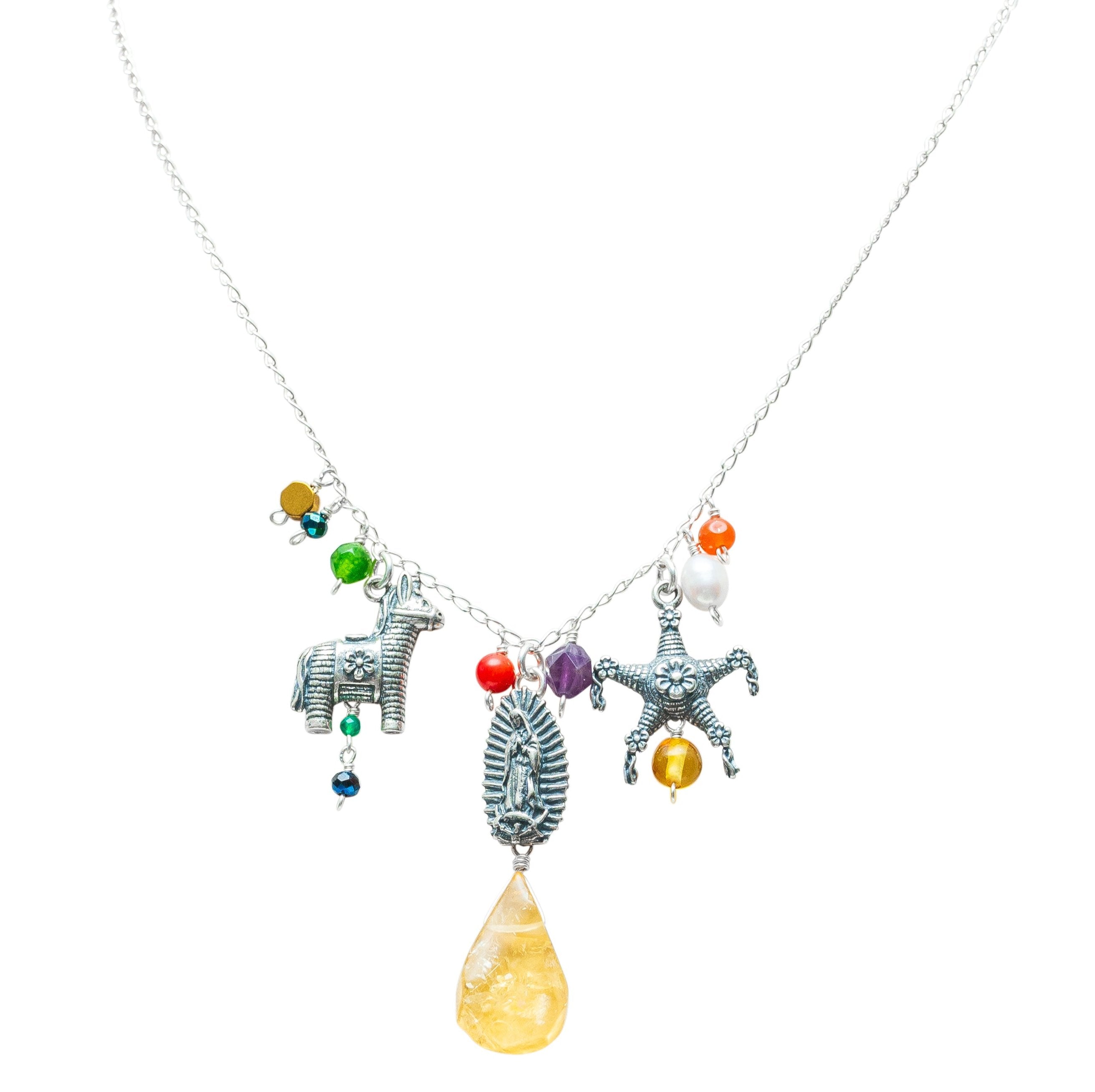 Gargantilla Diciembre Mágico, joya de plata .925, con gemas de colores – Gabriela Sánchez