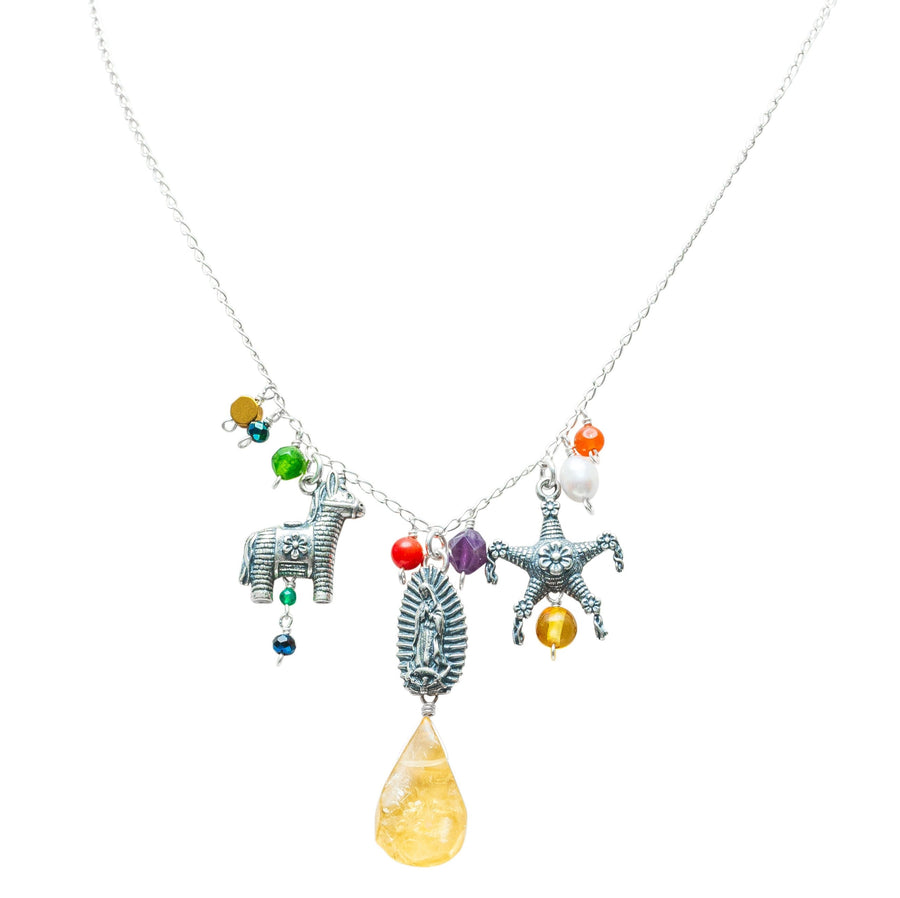 Gargantilla Diciembre Mágico, joya de plata .925, con gemas de colores – Gabriela Sánchez