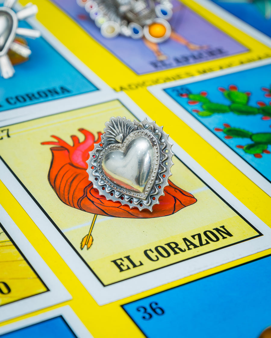 Anillo Corazón Bordado, joya de plata .925 – Gabriela Sánchez (vista 4)