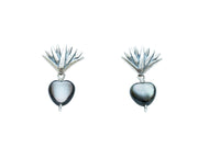Aretes Agave Sueño 2.1 Y Gema, joya de plata .925, con malaquita y concha – Gabriela Sánchez (vista 2)