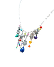 Gargantilla Noche Mexicana, joya de plata .925, con turquesa y gemas de colores – Gabriela Sánchez (vista 4)