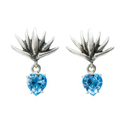 Aretes Agave Celeste, joya de plata .925, con cristal Swarovski – Gabriela Sánchez