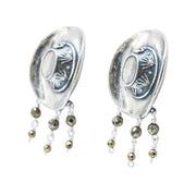 Aretes Fiesta Vaquera, joya de plata .925, con pirita – Gabriela Sánchez (vista 3)