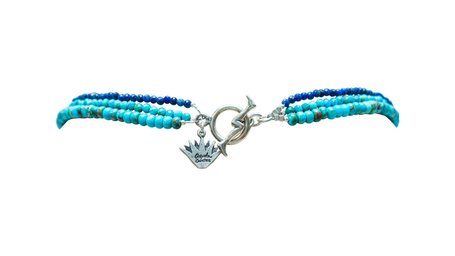 Collar Destilado de Agave, joya de plata .925, con turquesa y lapislázuli – Gabriela Sánchez (vista 3)