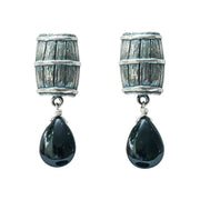 Aretes Barril Nocturno, joya de plata .925, con ónix – Gabriela Sánchez