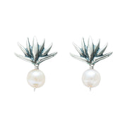 Aretes Agave Chico Perla, joya de plata .925 – Gabriela Sánchez
