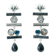 Aretes Agave Rosalía, joya de plata .925, con drusa y concha – Gabriela Sánchez