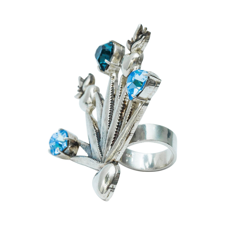 Anillo Agave Maravilla, joya de plata .925, con cristal Swarovski – Gabriela Sánchez (vista 4)