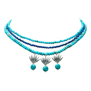 Collar Destilado de Agave, joya de plata .925, con turquesa y lapislázuli – Gabriela Sánchez