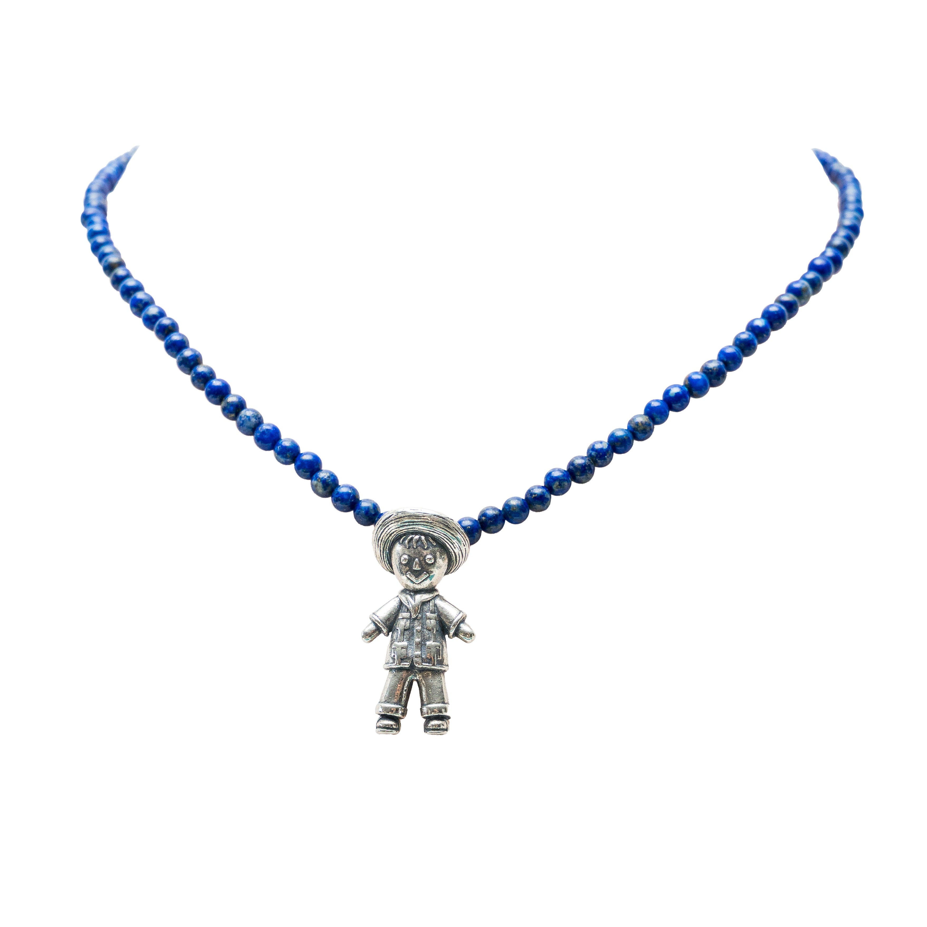 Collar Mi Niño, joya de plata .925, con lapislázuli – Gabriela Sánchez