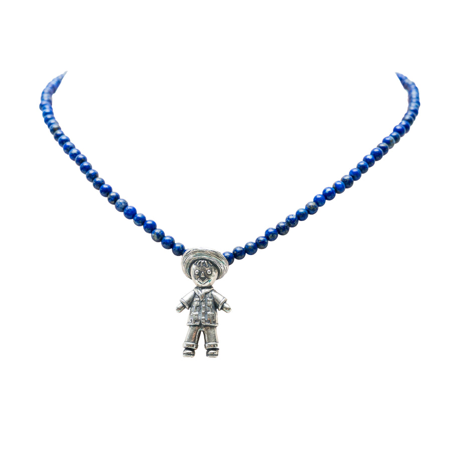 Collar Mi Niño, joya de plata .925, con lapislázuli – Gabriela Sánchez