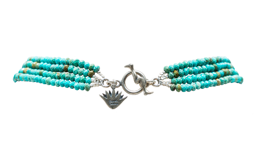 Collar Agave de la Suerte, joya de plata .925, con turquesa – Gabriela Sánchez (vista 2)
