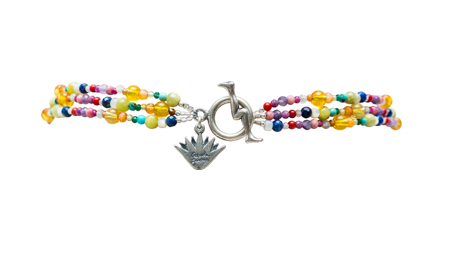 Choker Frutita Cristalizada, joya de plata .925, con jade y concha – Gabriela Sánchez (vista 3)