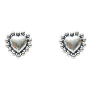 Aretes Corazón con Puntos Mediano, joya de plata .925 – Gabriela Sánchez