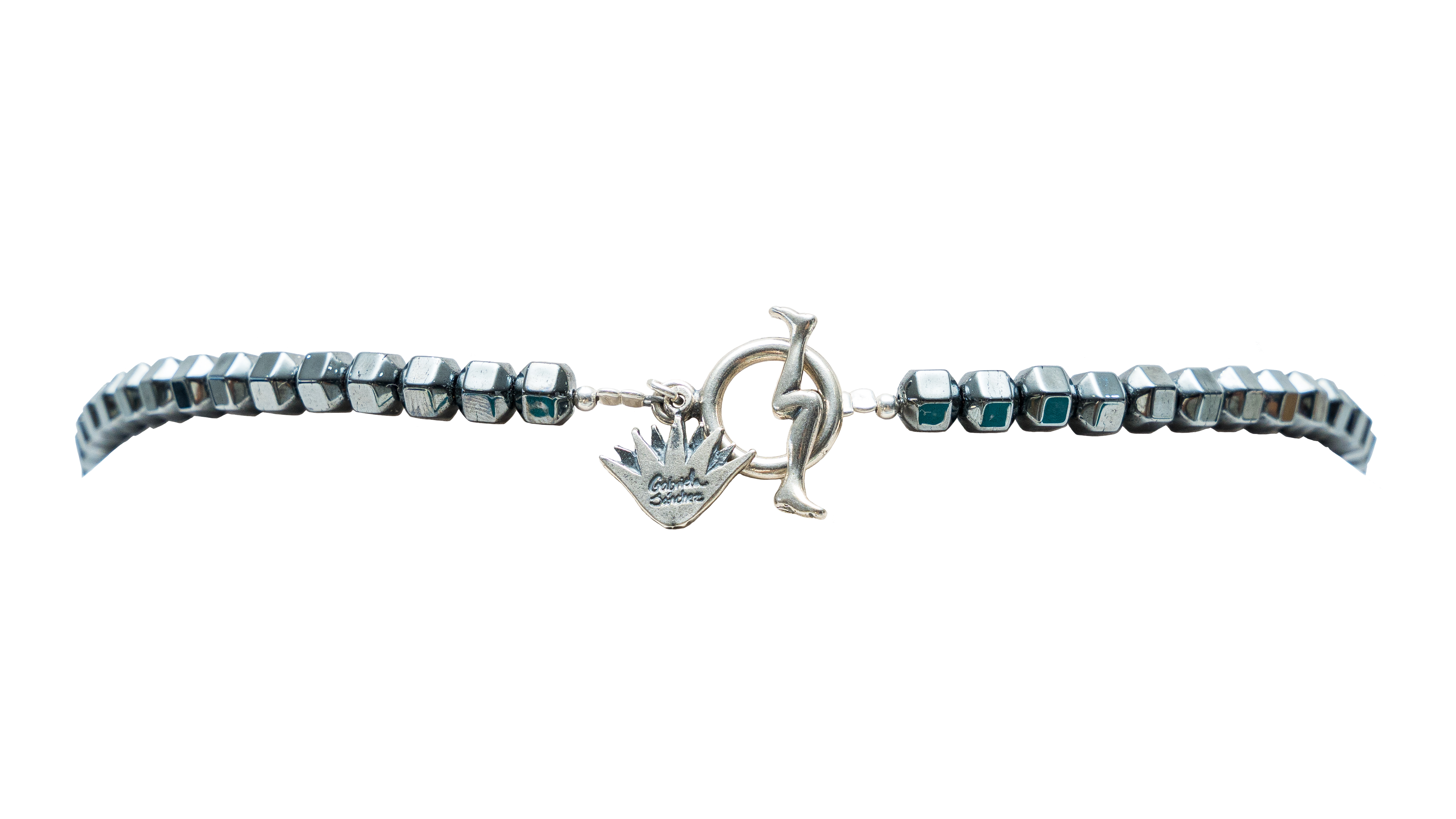 Collar Agave Negro, joya de plata .925, con hematita y obsidiana – Gabriela Sánchez (vista 2)