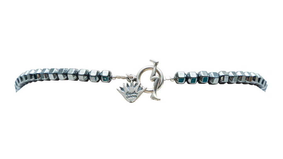 Collar Agave Negro, joya de plata .925, con hematita y obsidiana – Gabriela Sánchez (vista 2)