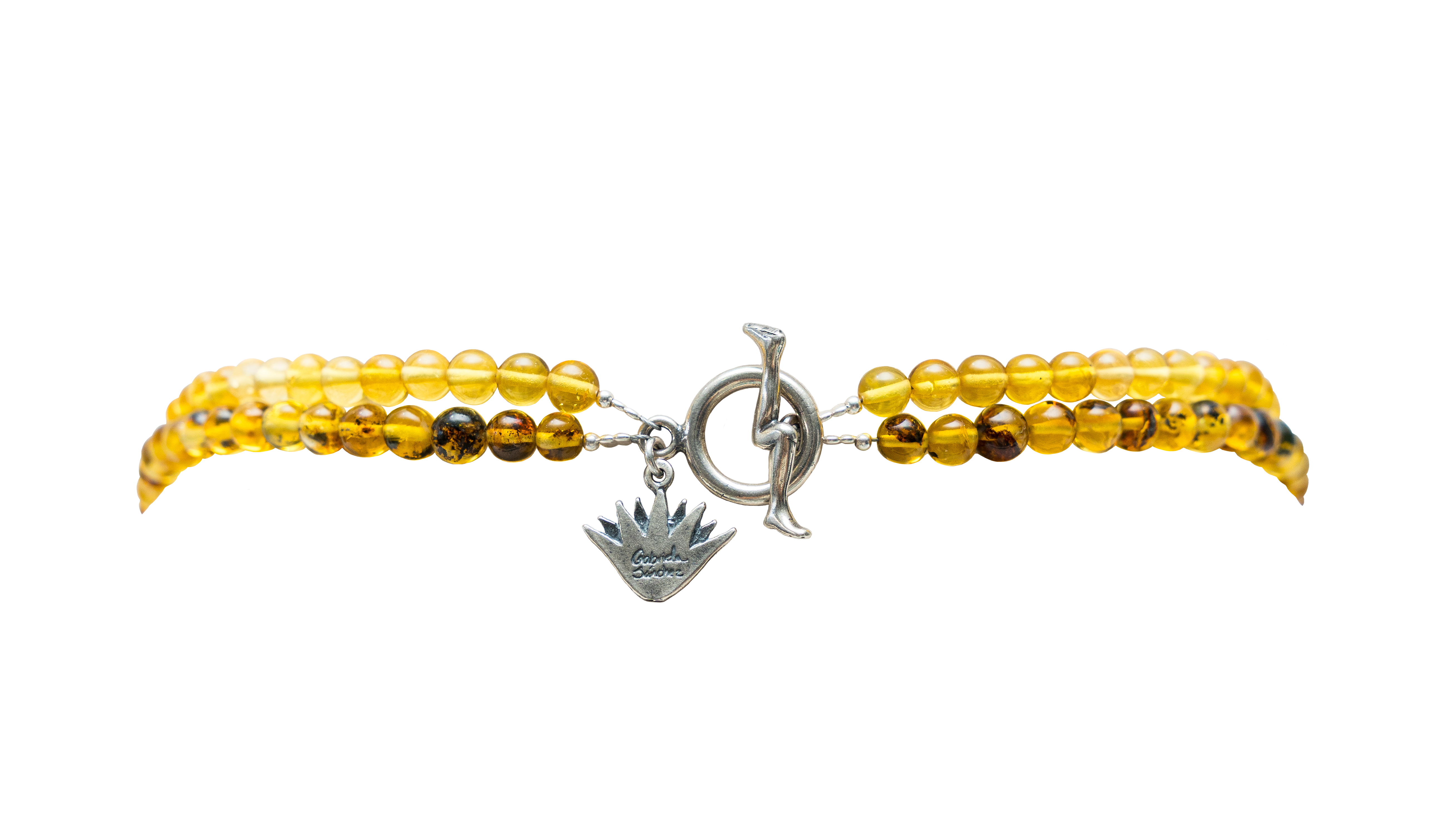 Collar Agave Dorado, joya de plata .925, con ámbar – Gabriela Sánchez (vista 2)