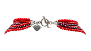Collar Corazón de Fuego, joya de plata .925, con coral y gemas de colores – Gabriela Sánchez (vista 4)