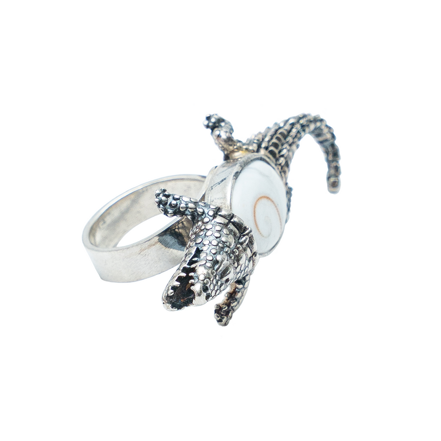 Anillo Cocodrilo Caracol, joya de plata .925 – Gabriela Sánchez (vista 2)