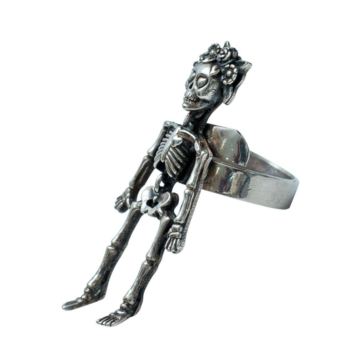 Anillo Calaca Popotitos, joya de plata .925 – Gabriela Sánchez (vista 2)