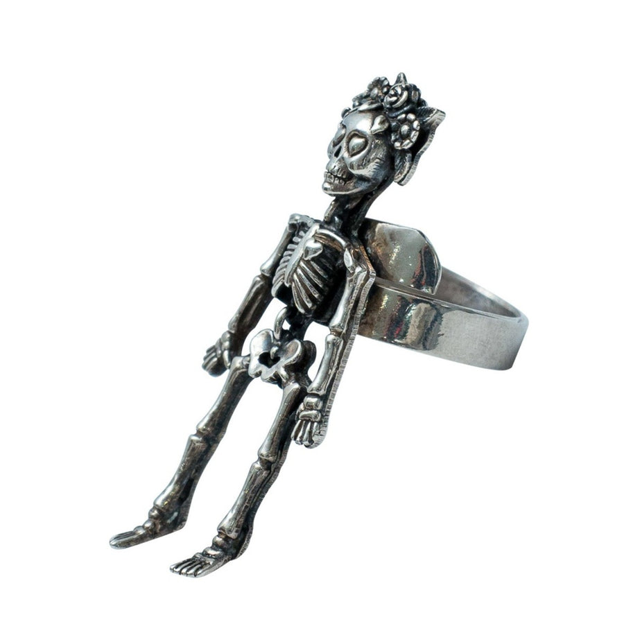 Anillo Calaca Popotitos, joya de plata .925 – Gabriela Sánchez (vista 2)