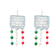 Aretes orgullo Mexicano, joya de plata .925, con jade y perla – Gabriela Sánchez