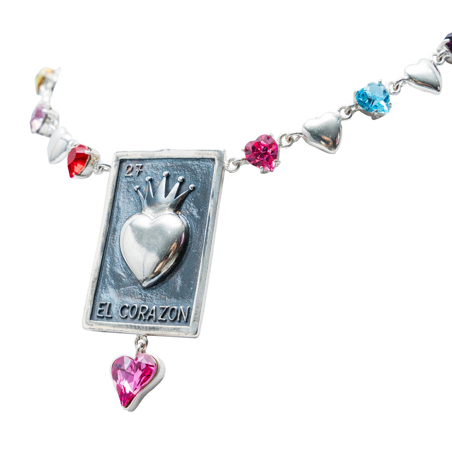 Gargantilla La Reina de Corazones, joya de plata .925, con cristal Swarovski – Gabriela Sánchez (vista 4)