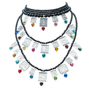 Collar Noche de Fiesta, joya de plata .925, con ónix y cristal Swarovski – Gabriela Sánchez