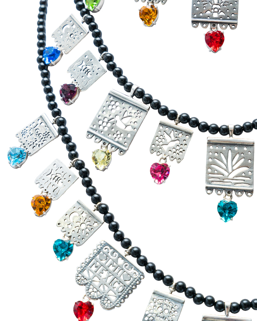 Collar Noche de Fiesta, joya de plata .925, con ónix y cristal Swarovski – Gabriela Sánchez (vista 7)