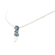 Collar Muñeca de Listones Perlas, joya de plata .925, con concha – Gabriela Sánchez (vista 2)