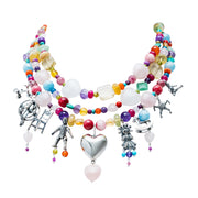 Collar Fiesta de Encantos, joya de plata .925, con cuarzo rosa – Gabriela Sánchez (vista 2)